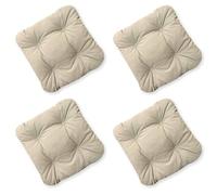 4L Textil set di 4 cuscini per sedia 40x40 con nastri cuscini per esterni resistenti alle intemperie cuscini da pavimento resistenti ai raggi UV(Beige UV, 4er Set | 40x40 cm)