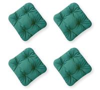 4L Textil set di 4 cuscini per sedia 40x40 con nastri cuscini per esterni resistenti alle intemperie cuscini da pavimento resistenti ai raggi UV(Dunkelgrün UV, 4er Set | 40x40 cm)