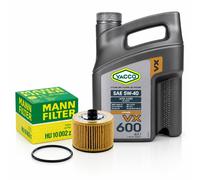 4L YACCO VX 600 5W-40 + MANN Ölfilter HU 10 002 z per Smart 453