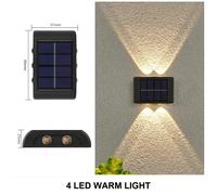 (4LED-WARM-1PCS) Luce solare a LED per esterni, impermeabile, illuminazione su e giÃ¹