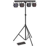 4LEDKIT-DJ sistema luci con 4 par da 7 led rgb e unità di controllo incorporata