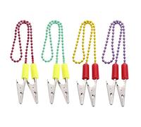 4lots, catena per collana in acciaio inossidabile, antiruggine, per proteggere tovaglie, chiusure in metallo multicolore, clip per tovaglioli in metallo leggero