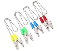4LOTS Collana in acciaio inox con clip, catena da pranzo rotta per tovaglie per proteggere multicore, chiusure in metallo, accessori professionali per guscio dentale