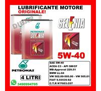 4LT OLIO SELENIA K PURE ENERGY MULTIAIR 5W40 ACEA C3 IN 2 LATTINE DA 2 LITRI