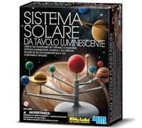 4M 00-03257 KIdzLabs Sistema Solare da Tavolo Luminescente | Kit Educativo STEM per Bambini da Assemblare e Dipingere | Gioco Scientifico da 8 anni