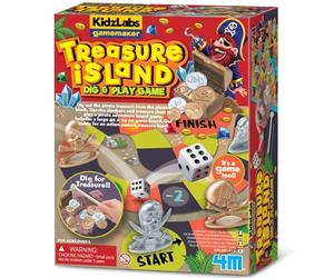 4M 00-03449 Il Gioco dell'Isola del Tesoro, Gioco da Tavolo e Kit Creativo con Scavo per Trovare Tesoro dei Pirati
