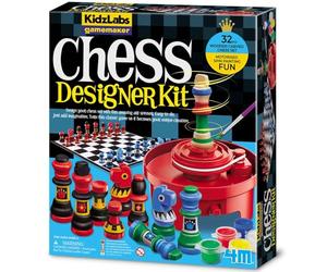 4M 00-03452 Designer di scacchi | Progetta, Crea e Gioca con i tuoi Scacchi Personalizzati con la Spin Art Motorizzata | GIocattolo Educativo Fai da Te | multicolore