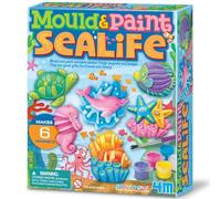 4M 00-03511 Modella e Dipingi Animali Marini - Kit Creativo Set Gesso per Calamite e Spille, Gioco Educativo per Bambini, Regalo Artistico Fai-da-Te