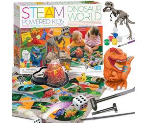 4M 00-05540 Kit Deluxe STEAM Il Mondo dei Dinosauri, Crea Scava Scopri e Gioca con Dinosauri, Kit Scientifico Educativo