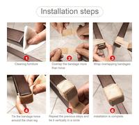 4M/13ft Copri gambe per scrivanie e sedie, Protezioni per mobili, Protettori antiscivolo per pavimenti in legno duro, Riduzione del rumore, 1 rotolo Tagli Unica,Cachi 1 rotolo,Cachi 4 rotoli,Marrone 4