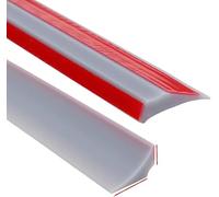 4M Barriera Doccia Ferma Acqua Silicone Doccia per Barriera Stop Acqua Soglia Striscia di Ritenzione Bagno Arresto Doccia Autoadesivo, Grigio (Due adesivi di supporto)
