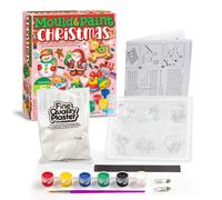4M 4808 Modella e Dipingi i Personaggi di Natale Kit Creativo, Creare con Gesso e Dipingere Magneti Frigo Magia del Natale, Multicolore, 5-12 Anni