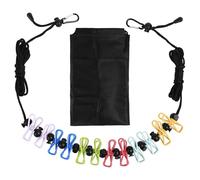 4m Filo Stendibiancheria Portatile, Filo Stendibiancheria Retrattile da Esterno Campeggio Accessori, Filo Stendibiancheria per Esterno con 12 Mollette, Fili Stendibiancheria da Esterno Viaggio
