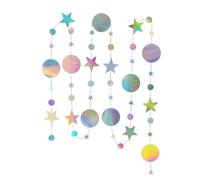 4m Ghirlanda Di Rotonda E Stella, 4 Pezzi Ghirlande Di Carta Scintillanti, Decorazioni Da Appendere, A Forma Di Stella E Cerchio Per Feste, Matrimoni, Compleanni, Eventi E Decorazioni Domestiche