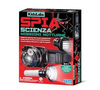 KidzLabs - Spy Science Night Mission Spylite, scienza e tecnologia per bambini, kit investigativo per giochi di ruolo con spylite e codice Morse, per bambini dai 5 anni in su