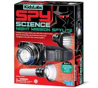 KidzLabs - Spy Science Night Mission Spylite, scienza e tecnologia per bambini, kit investigativo per giochi di ruolo con spylite e codice Morse, per bambini dai 5 anni in su