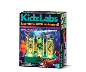 4M KidzLabs Laboratorio Insetti Luminescenti - Kit Scientifico Esperimenti STEM con Insetti Fosforescenti Luce Notturna Originale - Gioco Educativo