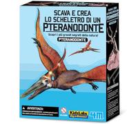 4M KidzLabs Scava e Crea Scheletro Dinosauro - Pteranodonte | Gioco Educativo per Bambini - Scopri e Ricostruisci Fossili Preistorici | Set Paleontologia