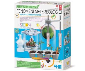 4M Kit Esperimenti Meteo per Bambini - Scienza del Clima e Fenomeni Atmosferici - Laboratorio STEAM Educativo con Termometri, Pioggia, Nuvole e Serra - Gioco Scientifico