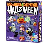 4M Modella & Dipingi Halloween - Kit Creativo Fluorescente per Realizzare e Dipingere 8 Magneti e Spille in Gesso, Lavoretto Creativo per Bambini, Decorazioni Halloween, Dai 5 Anni