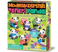4M Modella & Dipingi Teneri Panda - Kit Creativo per Realizzare e Dipingere 6 Magneti in Gesso, Lavoretto Creativo per Bambini, Attività Fai da Te, Regalo dai 5 Anni