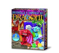 4M Kit creativo Modella e Dipingi Dragoni 3D – Set calchi in gesso, gioco educativo per bambini