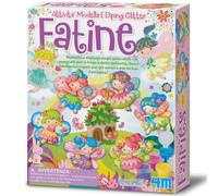 4M Modella e Dipingi Fatine Glitter - Kit Creativo Set Gesso per Creare Magneti per il Frigo e Spillette, Gioco Educativo per Bambini, Regalo Artistico Fai-da-Te