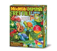 4M Modella e Dipingi Rettili e Anfibi, Kit Creativo Set Gesso per Creare Magneti per il Frigo e Distintivi, Gioco Educativo per Bambini, Regalo Artistico Fai-da-Te, 00-04798