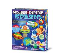 4M Modella e Dipingi Spazio Luminescente 3D - Kit Creativo Set Gesso per Creare Magneti per il Frigo e Spillette, Gioco Educativo per Bambini, Regalo Artistico Fai-da-Te, 00-03546