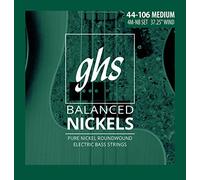 GHS™ Strings »BALANCED NICKELS - 4M-NB - 4-STRING BASS« Corde per Basso Elettrico - Pure Nickel 205 - Medium: 044-106