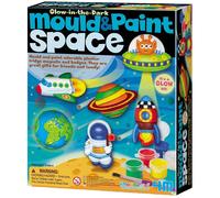 4M Modella e Dipingi Spazio Luminescente 3D - Kit Creativo Set Gesso per Creare Magneti per il Frigo e Spillette, Gioco Educativo per Bambini, Regalo Artistico Fai-da-Te, 00-03546