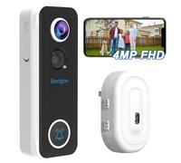 4MP FHD Videocitofono WiFi Campanello senza Fili da Esterno, Bextgoo Citofono Telecamera con Suoneria, Batteria 10000mAh, Rilevamento Umano Allarme, Audio Bidirezionale, Supporto Alexa, SD/Cloud, IP67
