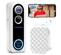 4MP QHD Videocitofono Wifi Campanello Video senza fili da Esterno, nicezing Citofono Telecamera con Suoneria, Batteria 10,000 mAh, Rilevamento Movimento PIR, Visione Notturna, Storage SD/Cloud, IP66