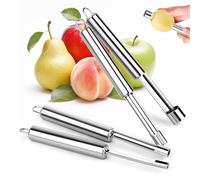4P Frutta Levatorsoli Multifunzione,Levatorsolo per Mele in Acciaio Inox,Pera Core Remover Strumento per la Casa e la Cucina,per Appenderlo, per Mele e Pera,Facile da Pulire,Lavabile in Lavastoviglie