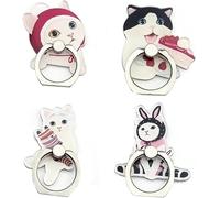 4Pack Cute Cats Phone Ring Grip, gatti carino supporto dell'anello del telefono,JCSMARTEC Funny 360 Rotation Finger Ring Holder Mount Stand