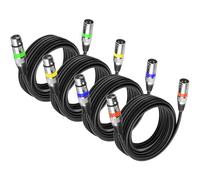 4Pack XLR Bilanciato 5m - Cavo Microfono Cannon DMX 5 Metri Maschio Femmina 3 Pin, per Luci a Teste Mobili, Par LED e Microfoni