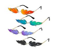 4Pairs Fire Flame Sunglasses Fire Shaped Glasses Frameless Sunglasses
