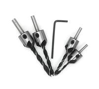 4PC 6MM 7MM 8MM 10MM High Speed Steel Countersink Drill Bit Set Counter Sink Bit for Wood Woodworking Carpentry Reamer With Hex Key Wrench