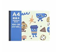 4PC-A4 Graffiti Frutta e Verdura Pianificazione Picture Book con pad Creativo Sketch Book-Blu