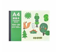 4PC-A4 Graffiti Frutta e Verdura Pianificazione Picture Book con pad Creativo Sketch Book-Verde