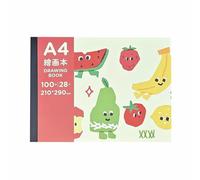 4PC-A4 Graffiti Frutta e Verdura Piano Picture Book con pad Creativo Sketch Book-rosso