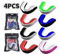 4Pc Allenamento di combattimento professionale Protezione dei denti EVA Boxe Gomma Scudo Combattimento Sport Paradenti Muay Thai Combattimento Paradenti Black White Red