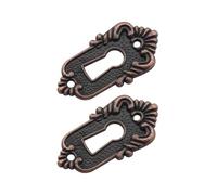 4Pc Antico Buco Della Serratura Coperture 45x23mm Testa di Blocco Del Cassetto Patch Angolo Decorativo Codice per Serratura(Red Bronze)