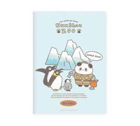 4PC- Custodia in gomma Zoo linea orizzontale resistente all'usura Questo taccuino per compiti a casa bello di questo studente stile -B5 uno