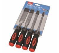 4pc Legno Bordo Smussato Falegnameria Giunto Set Scalpelli Impugnatura Morbida