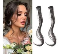 4PC Synthesis Bangs Wig Hair Extensions Curly Clip-on Front Side Long Wavy Blone(F,14inches)