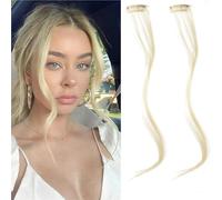 4PC Synthesis Bangs Wig Hair Extensions Curly Clip-on Front Side Long Wavy Blone(H,14inches)