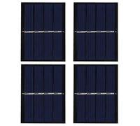 4Pcs 0.65W 2V Solar Panel Module, Polycrystalline Silicon DIY Solar Panel System for Solar Toy Lights, Lawn Lights & Small Battery Charging, 60x80mm Outdoor Use
