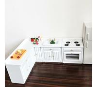 4Pcs 1:12 Dollhouse Mobili In Miniatura di Legno Armadio Da Cucina Set, Casa