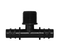 4PCS 1/2 "3/4" Filettato 16 20 25 MILLIMETRI PE Tubo Barb Tee Adattatore del Connettore Tubi Giunti Giardino Irrigazione a goccia Accoppiamento di Riparazione(KSL01-294-4PCS)